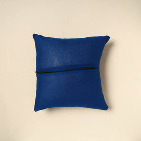 Blue - patch ikat cushion cover 02 - handcrafted
