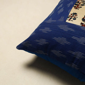 Blue - patch ikat cushion cover 03 - handcrafted