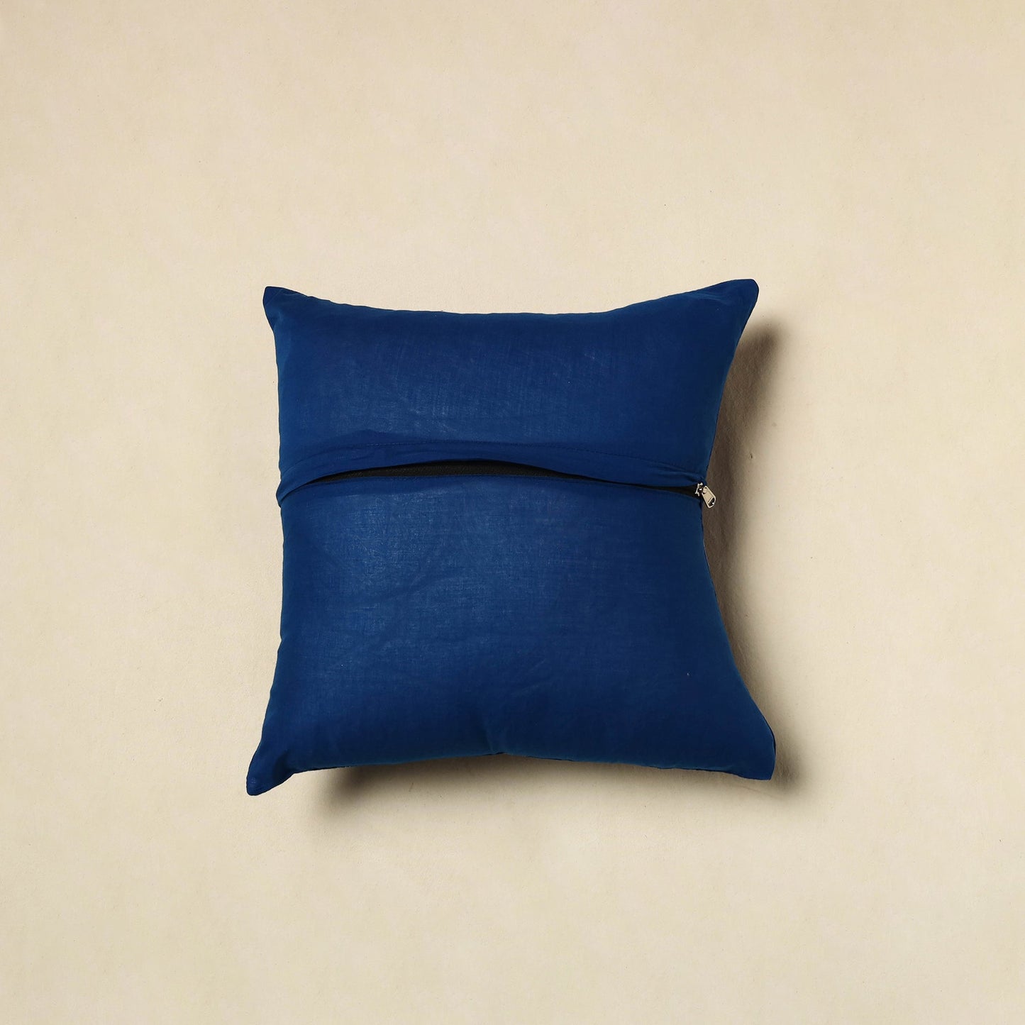 Blue - patch ikat cushion cover 03 - handcrafted