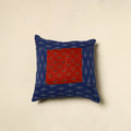 Buy Blue Ajrakh Patch Ikat Cushion Cover
