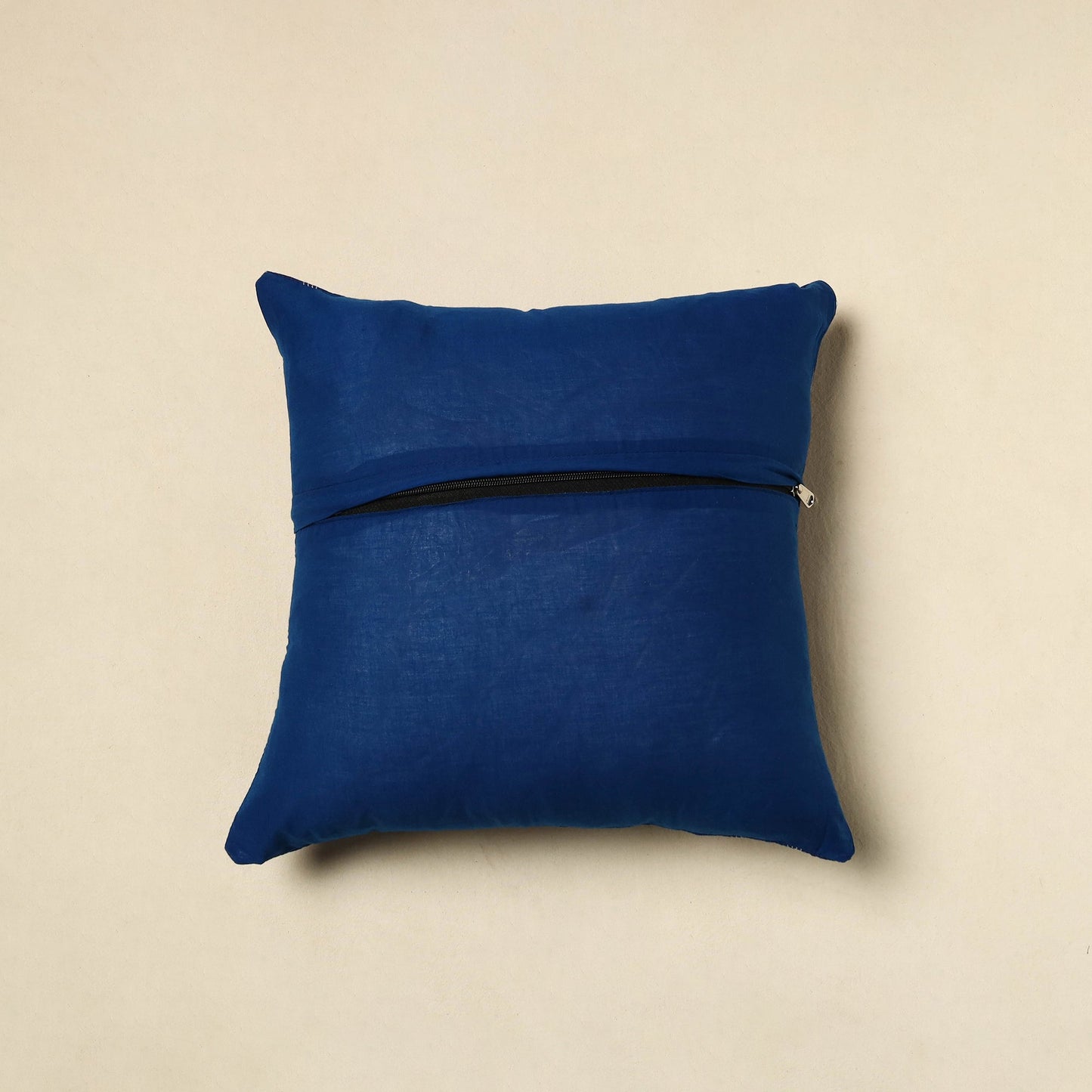 Buy Blue Ajrakh Patch Ikat Cushion Cover