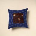 Blue - patch ikat cushion cover 14 - handcrafted
