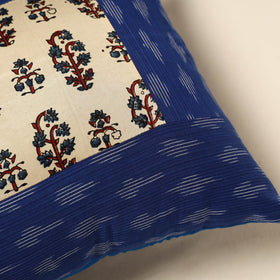Blue - patch ikat cushion cover 17 - handcrafted