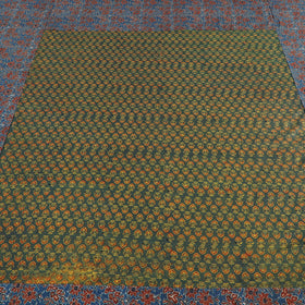  Ajrakh Patch Tukdi Kaam Cotton Double Bed Cover with Pillow Covers 