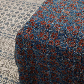  Ajrakh Patch Tukdi Kaam Cotton Double Bed Cover with Pillow Covers 