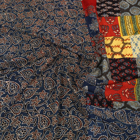 Blue - patchwork cotton double bed sheet set 03