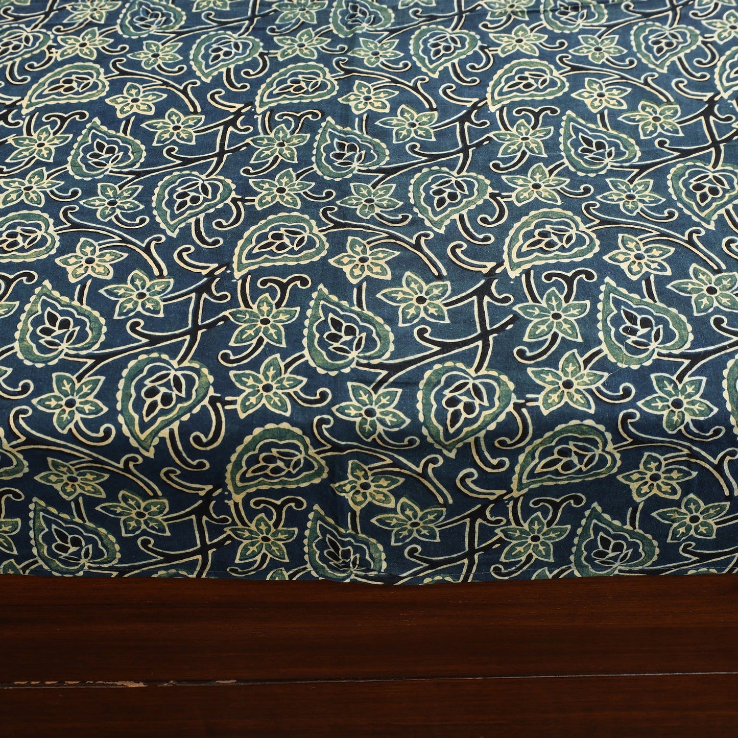  Blue Patchwork Cotton Double Ajrakh Bed Sheet Set 
