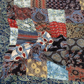 Blue - patchwork cotton double bed sheet set 03