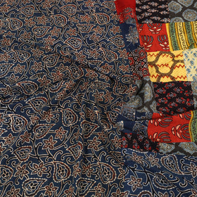 Blue - patchwork cotton double bed sheet set 03