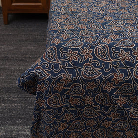 Blue - Patchwork Block Print Ajrakh Cotton Double Bed Sheet Set 05