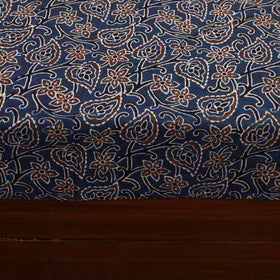 Blue - Patchwork Block Print Ajrakh Cotton Double Bed Sheet Set 05