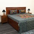  Blue Patchwork Cotton Double Ajrakh Bed Sheet Set 
