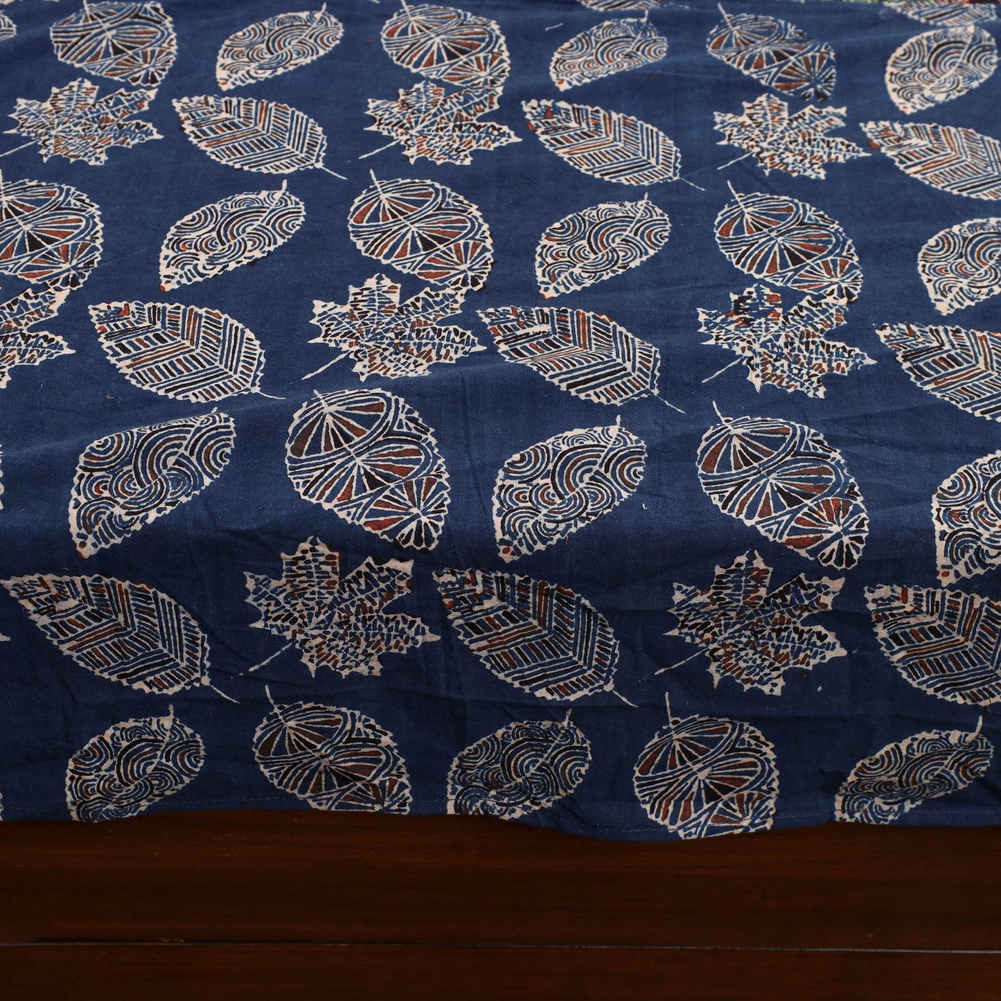 Blue Patchwork Ajrakh Cotton Double Bed Sheet Set