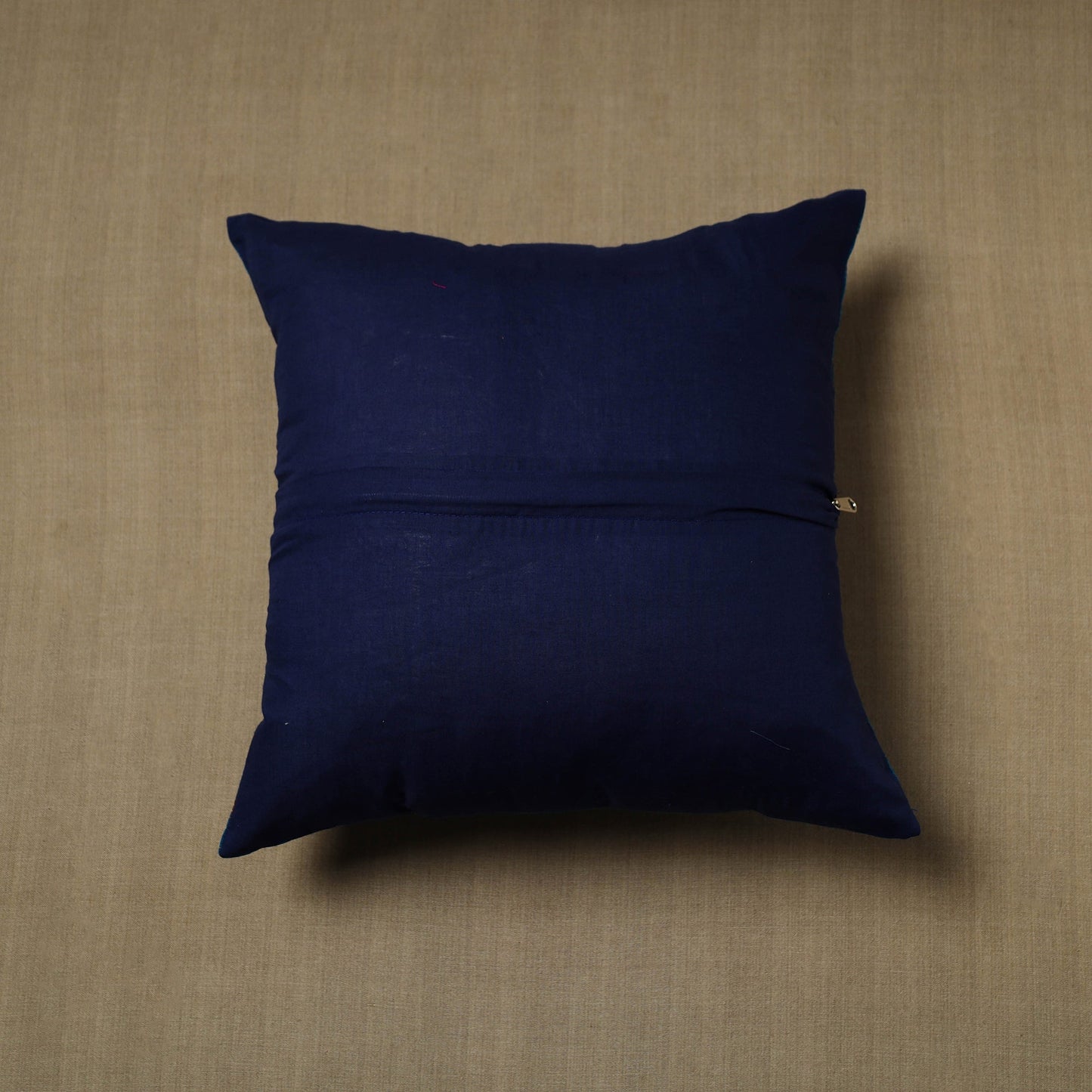 Blue - patchwork cotton kanchipuram cushion cover (16 x 16