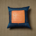 Blue - patchwork cotton kanchipuram cushion cover (16 x 16