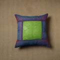 Blue - patchwork cotton kanchipuram cushion cover (16 x 16
