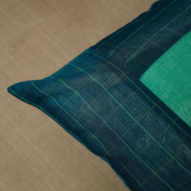 Blue - Patchwork Cotton Kanchipuram Cushion Cover (16 x 16 in) 24