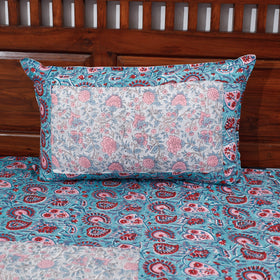 Buy Block Print Patchwork Cotton Sanganeri Bed Sheet
