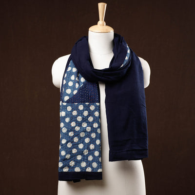  Patchwork Reversible Block Printed Tagai Cotton Stole 