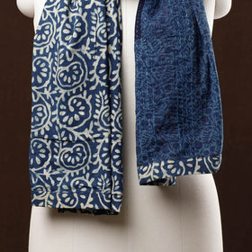  Patchwork Reversible Block Printed Tagai Cotton Stole Online at iTokri.com