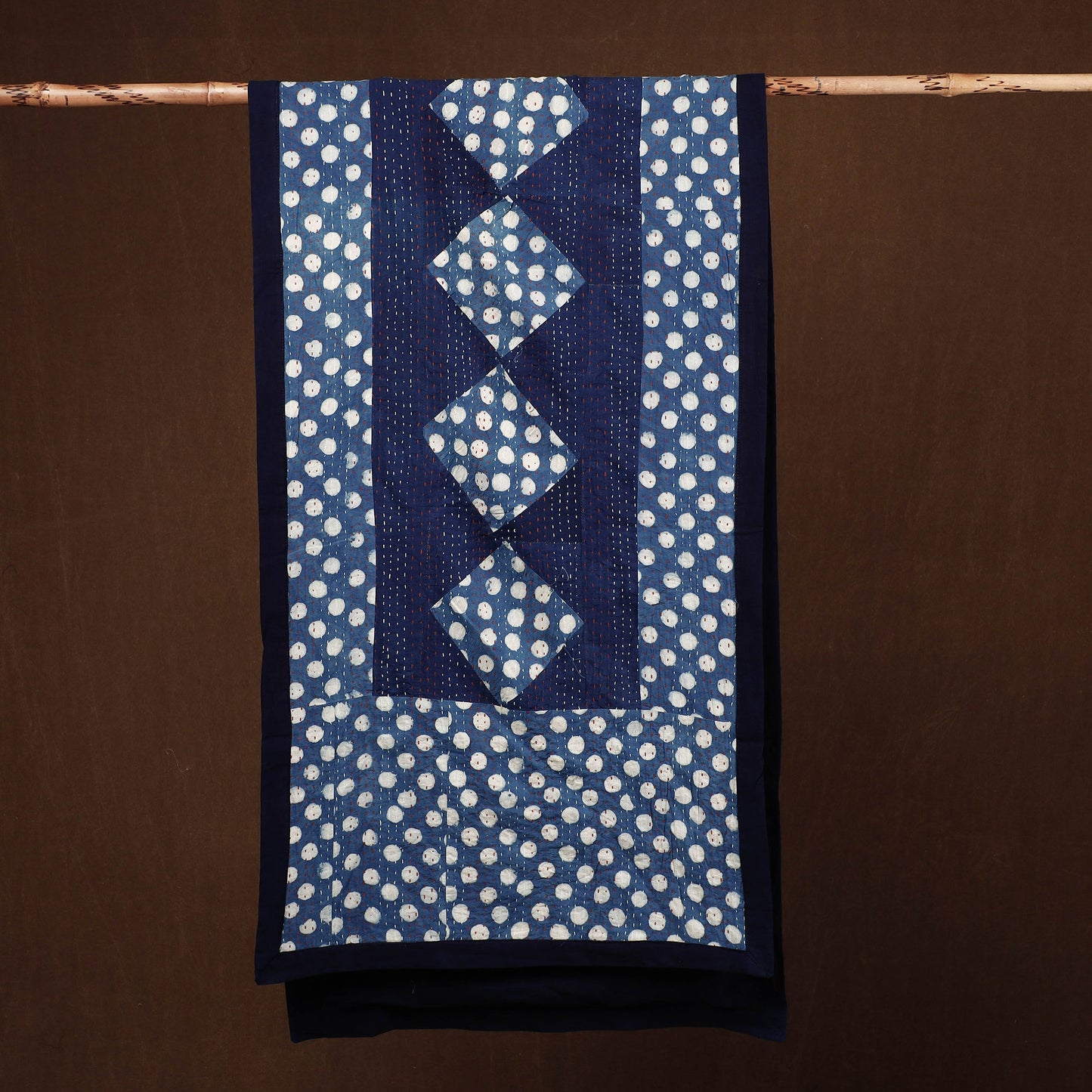  Patchwork Reversible Block Printed Tagai Cotton Stole 