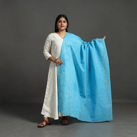 Buy Blue Patti Kaam Applique Work Pure Cotton Dupatta