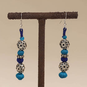 Blue - patwa thread beads earrings by kailash 29