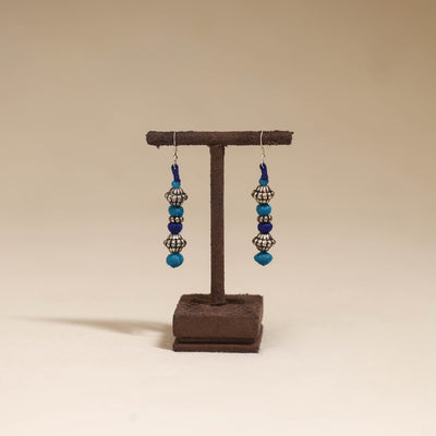 Blue - patwa thread beads earrings by kailash 42