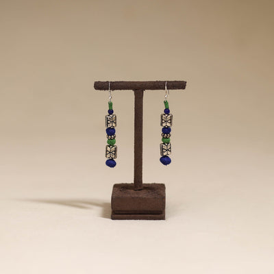 Blue - patwa thread beads earrings by kailash 52