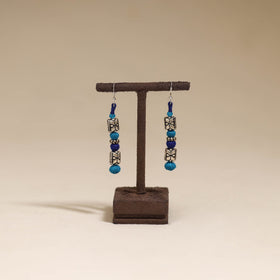 Blue - patwa thread beads earrings by kailash 54