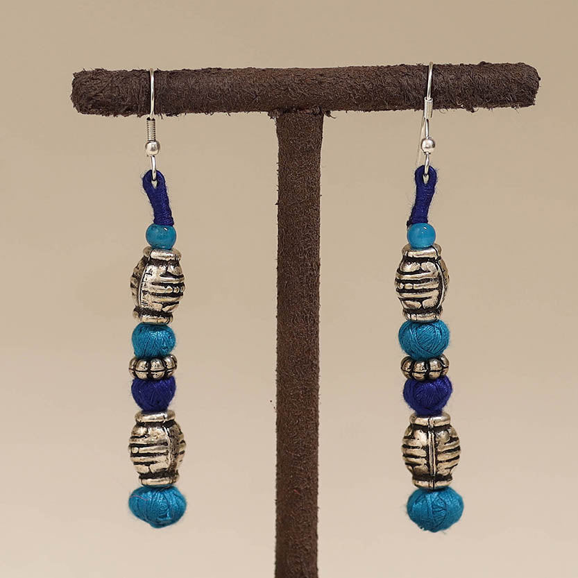 Blue - patwa thread beads earrings by kailash 61