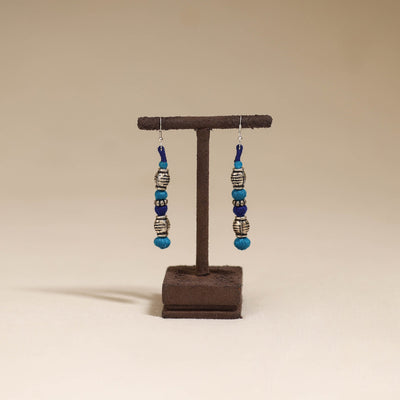 Blue - patwa thread beads earrings by kailash 61