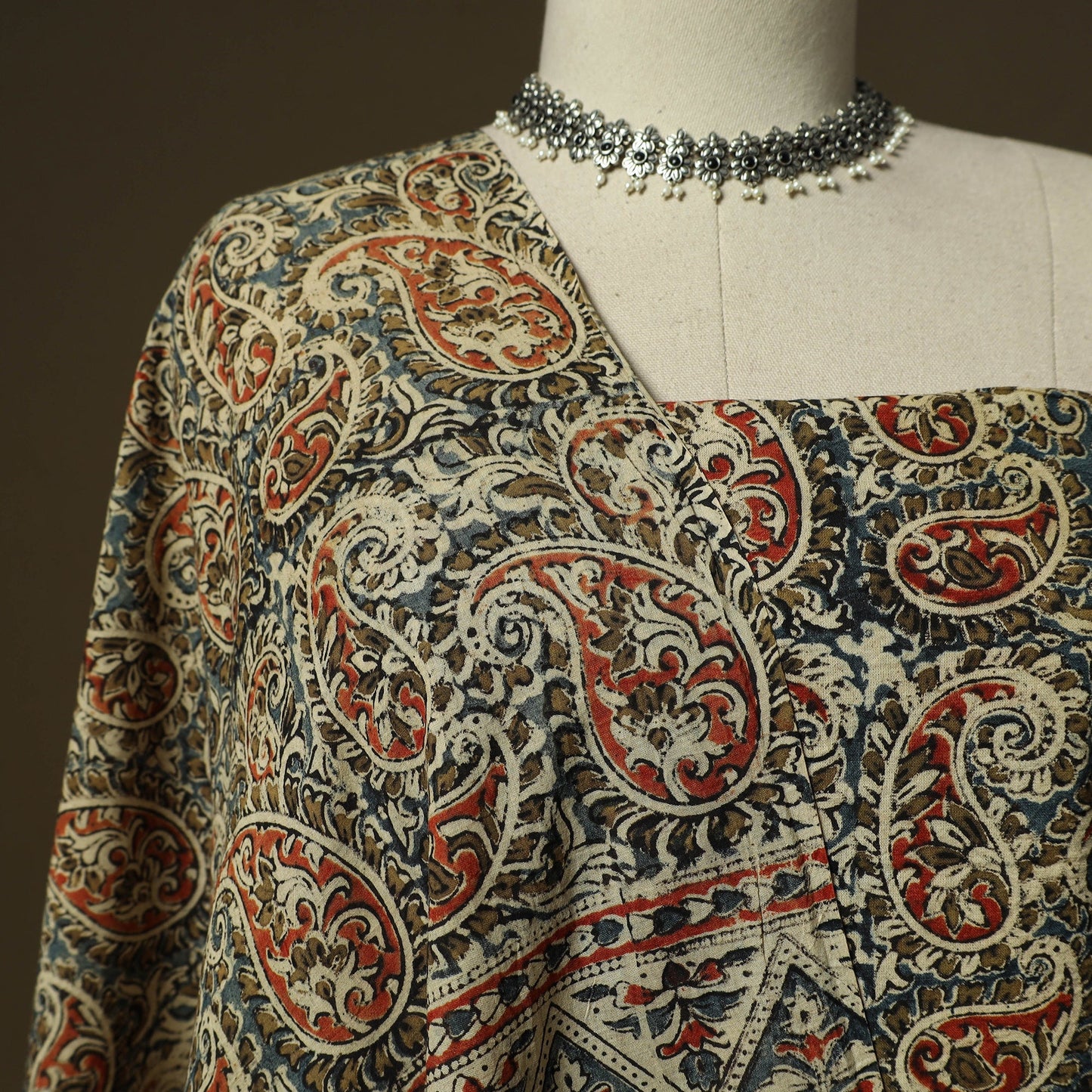 Pedana hand block print natural dyed cotton kalamkari 2pc