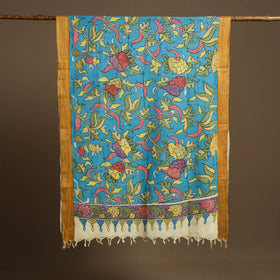 Pen Work Chanderi Silk Handpainted Kalamkari Dupatta