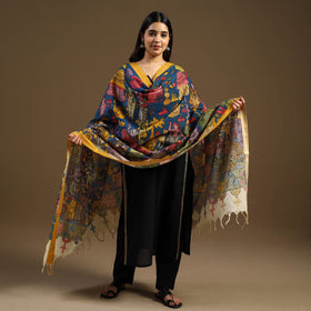 Pen Work Chanderi Silk Handpainted Kalamkari Dupatta
