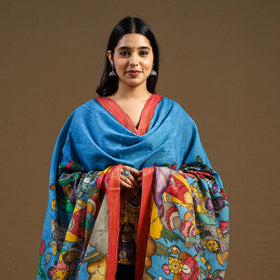 Pen Work Chanderi Silk Handpainted Kalamkari Dupatta