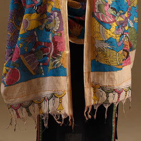 Pen Work Mangalagiri Cotton Handpainted Kalamkari Dupatta