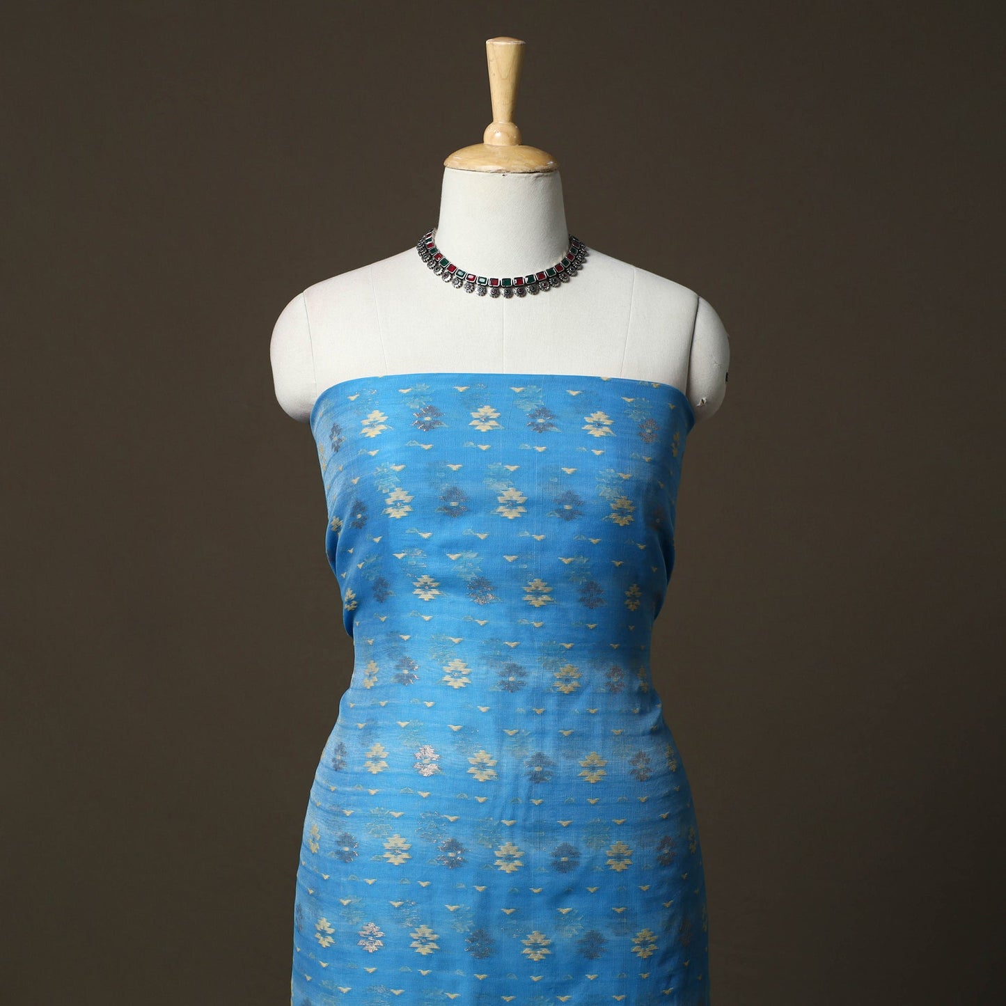 Phulia jamdani silk cotton 2pc unstitched dress material 02