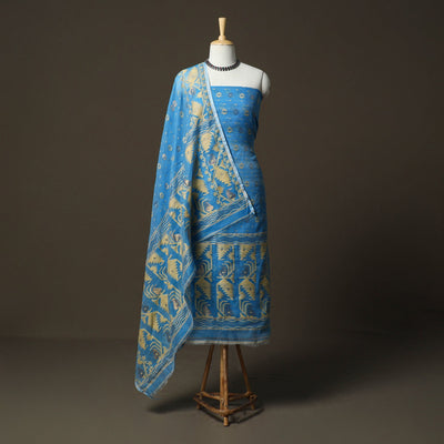 Phulia jamdani silk cotton 2pc unstitched dress material 02