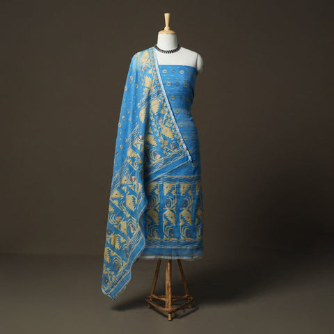 Phulia jamdani silk cotton 2pc unstitched dress material 02