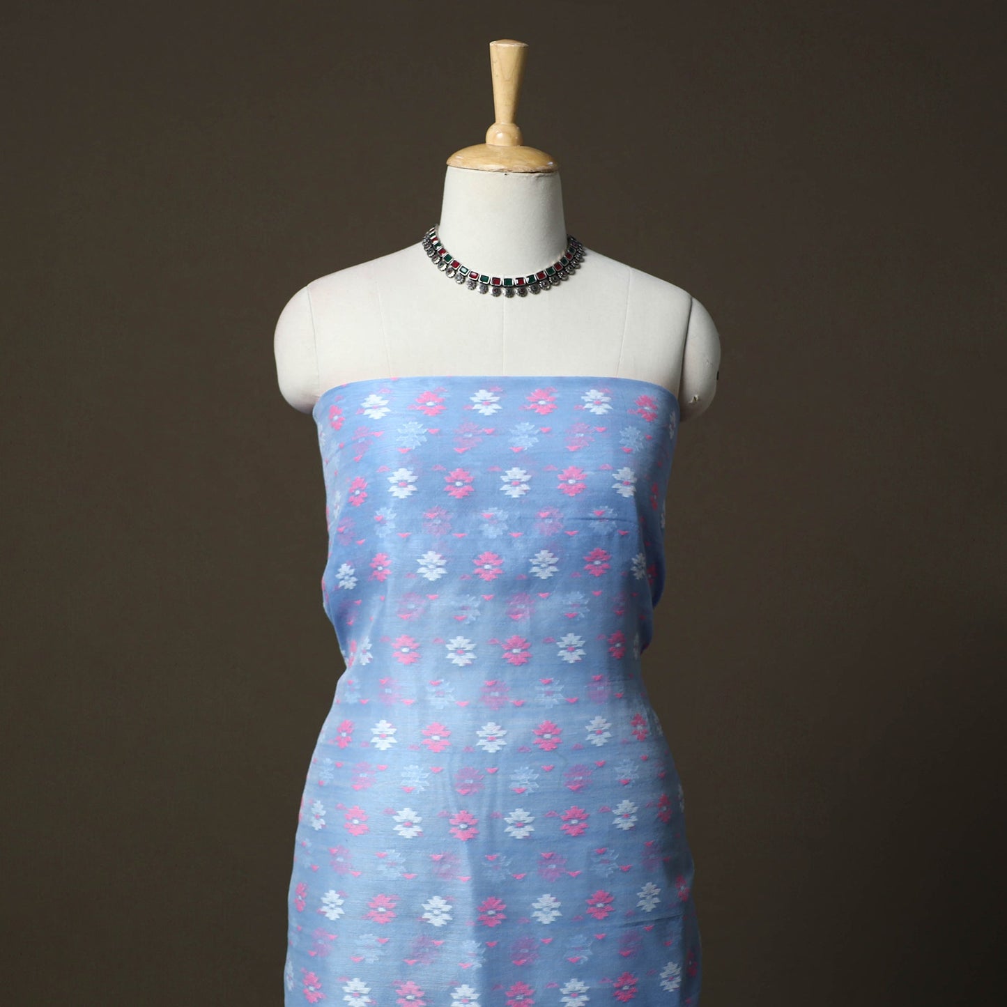 Phulia jamdani silk cotton 2pc unstitched dress material 10