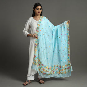 Buy Traditional Phulkari Hand Embroidery Semi Silk Chinnon Dupatta 60 Online at iTokri.com