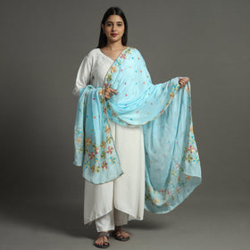 Buy Traditional Phulkari Hand Embroidery Semi Silk Chinnon Dupatta 60 Online at iTokri.com