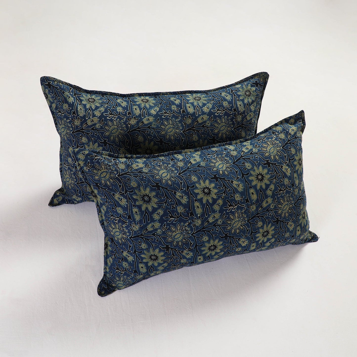 Blue - pillow cover (set of 2) 04 - handcrafted