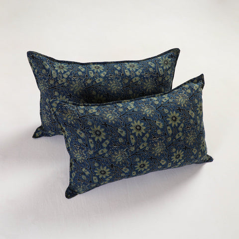 Blue - pillow cover (set of 2) 04 - handcrafted