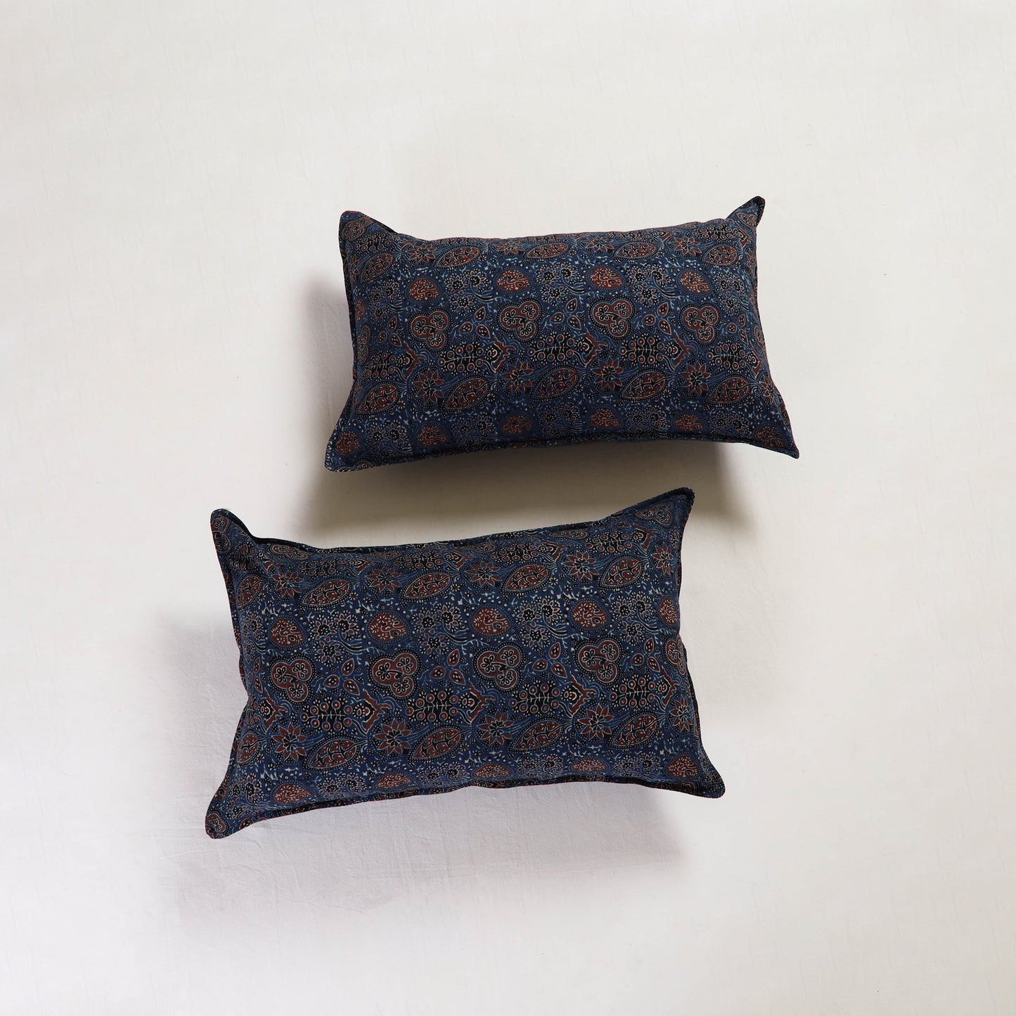 Buy Blue Ajrakh Block Print Pillow Cover (Set of 2)