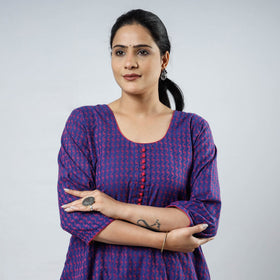 Buy Jacquard Cotton Long Kurta for Women