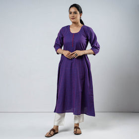 Buy Jacquard Cotton Long Kurta for Women