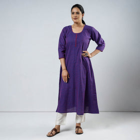 Buy Jacquard Cotton Long Kurta for Women