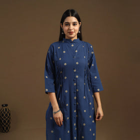 Buy Pintuck Straight Cotton Jacquard Kurta for Women